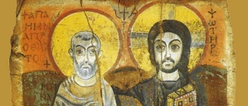 Einander immer ähnlicher. Koptische Ikone von Jesus und Abbas Menas