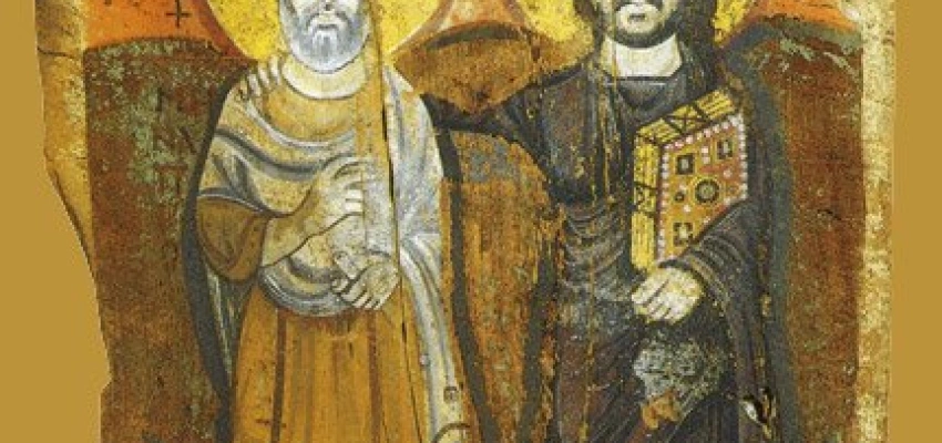 Einander immer ähnlicher. Koptische Ikone von Jesus und Abbas Menas