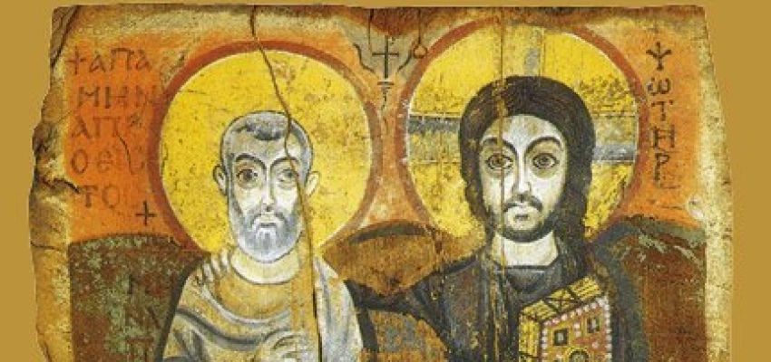 Einander immer ähnlicher. Koptische Ikone von Jesus und Abbas Menas