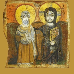 Einander immer ähnlicher. Koptische Ikone von Jesus und Abbas Menas