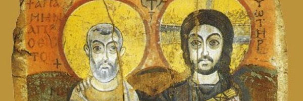 Einander immer ähnlicher. Koptische Ikone von Jesus und Abbas Menas