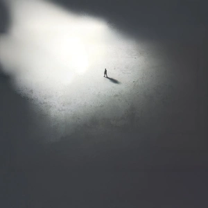 Silhouette eines einzelnen Mannes