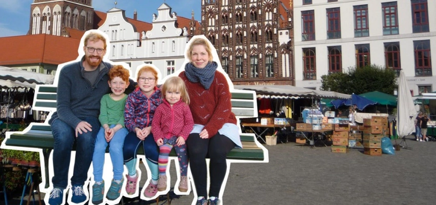 Sequere vocem – Folge der Stimme. Eine Pfarrersfamilie zieht nach Greifswald. Bild von Familie Großmann in Greifswald.