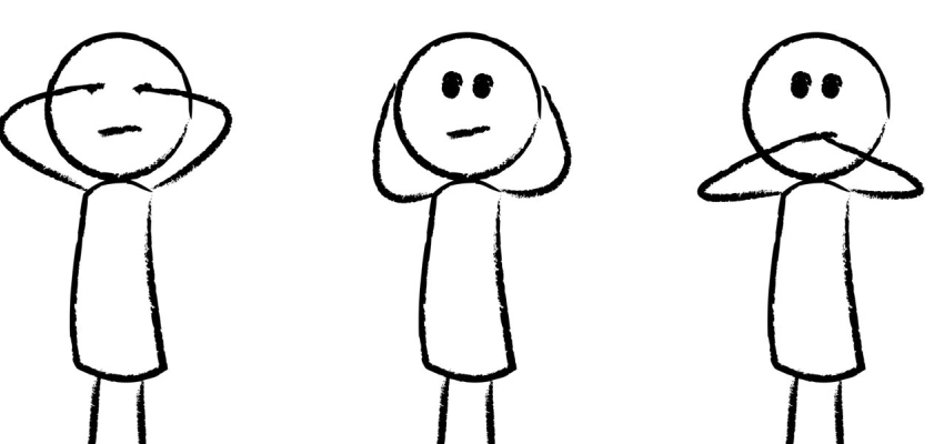 Strichmännchen Augen Ohren Mund