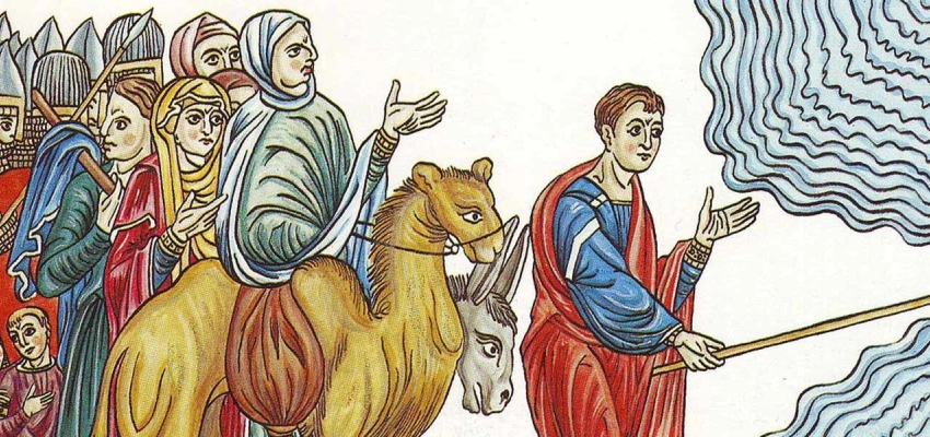 Darstellung aus dem Hortus Deliciarum der Herrad von Landsberg (um 1180)