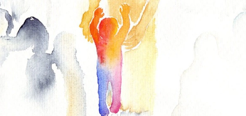 Bild von Jesus der ein Kind auf den Arm nimmt